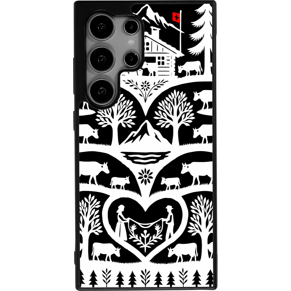Coque Samsung Galaxy S25 Ultra - Silicone rigide noir Poya Suisse 2 noir
