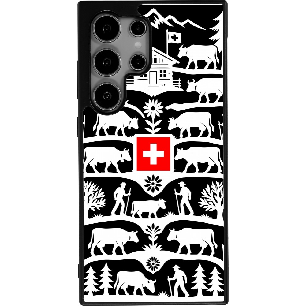 Coque Samsung Galaxy S25 Ultra - Silicone rigide noir Poya Suisse 3 noir