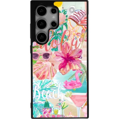 Samsung Galaxy S25 Ultra Case Hülle - Silikon schwarz Preppy Collage Aloha