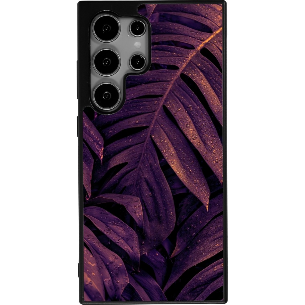 Coque Samsung Galaxy S25 Ultra - Silicone rigide noir Purple Light Leaves