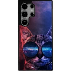 Samsung Galaxy S25 Ultra Case Hülle - Silikon schwarz Red Blue Cat Glasses