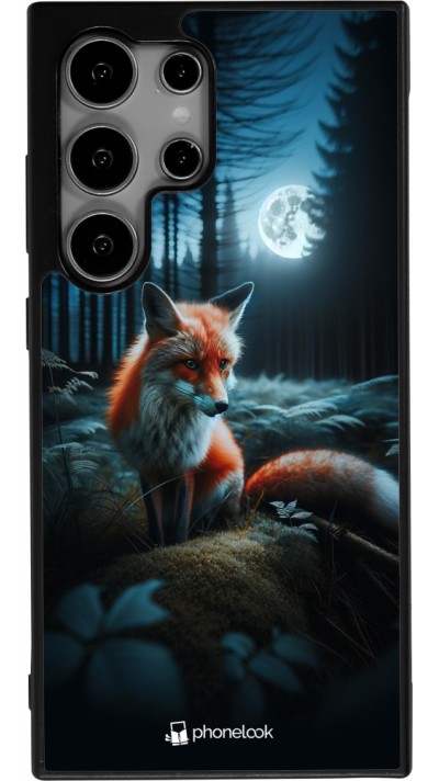 Samsung Galaxy S25 Ultra Case Hülle - Silikon schwarz Fuchs Mond Wald