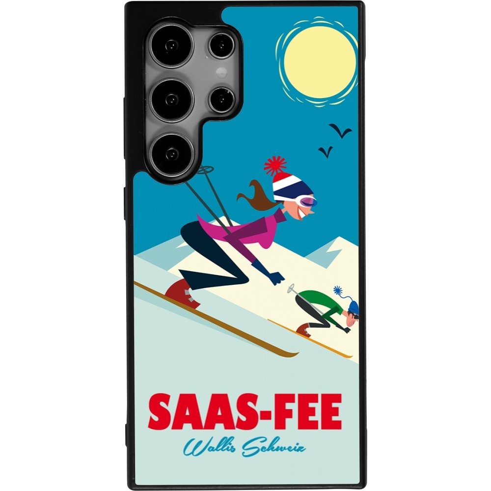 Coque Samsung Galaxy S25 Ultra - Silicone rigide noir Saas-Fee Ski Downhill