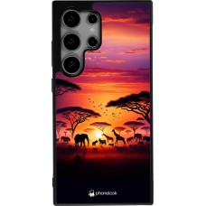 Coque Samsung Galaxy S25 Ultra - Silicone rigide noir Safari sunset wildlife
