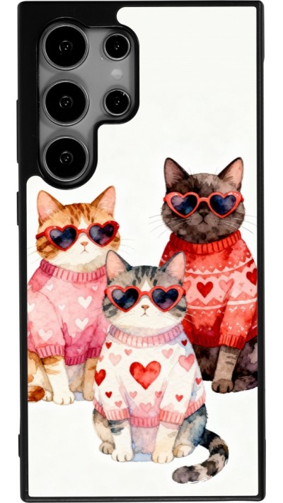 Coque Samsung Galaxy S25 Ultra - Silicone rigide noir Saint Valentines Day 26 Cat Love