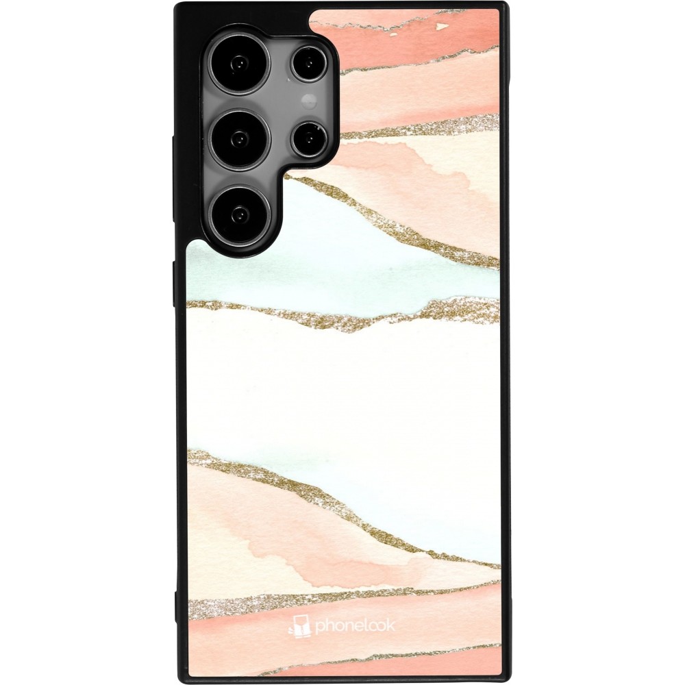Samsung Galaxy S25 Ultra Case Hülle - Silikon schwarz Shimmering Orange