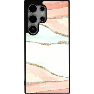 Coque Samsung Galaxy S25 Ultra - Silicone rigide noir Shimmering Orange