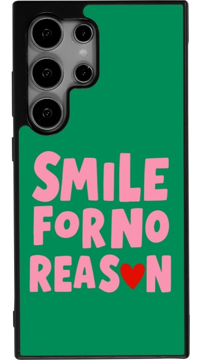 Coque Samsung Galaxy S25 Ultra - Silicone rigide noir Smile for no reason 2026