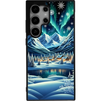 Coque Samsung Galaxy S25 Ultra - Silicone rigide noir Snowy Mountain Village Lake night