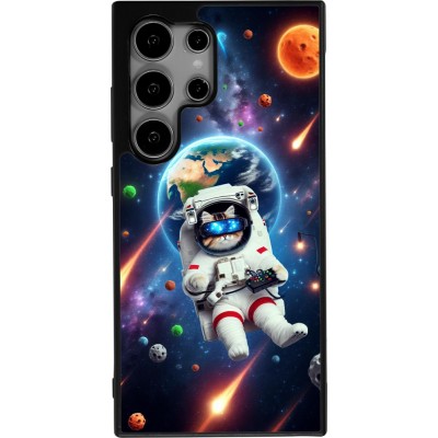 Samsung Galaxy S25 Ultra Case Hülle - Silikon schwarz VR SpaceCat Odyssee