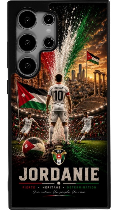 Coque Samsung Galaxy S25 Ultra - Silicone rigide noir Football Jordanie splash 2026
