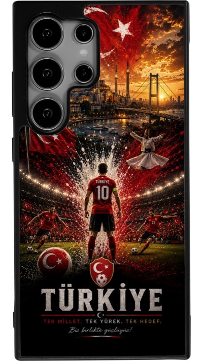 Coque Samsung Galaxy S25 Ultra - Silicone rigide noir Football Turquie splash 2026