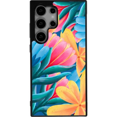 Coque Samsung Galaxy S25 Ultra - Silicone rigide noir Spring 23 colorful flowers