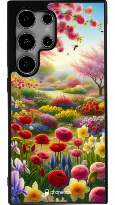 Samsung Galaxy S25 Ultra Case Hülle - Silikon schwarz Frühling 25 Strauß Frühling