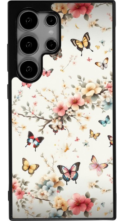 Samsung Galaxy S25 Ultra Case Hülle - Silikon schwarz Frühling 25 Leichte Schmetterlinge