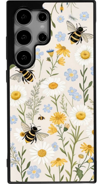 Samsung Galaxy S25 Ultra Case Hülle - Silikon schwarz Pattern bees Spring 2026