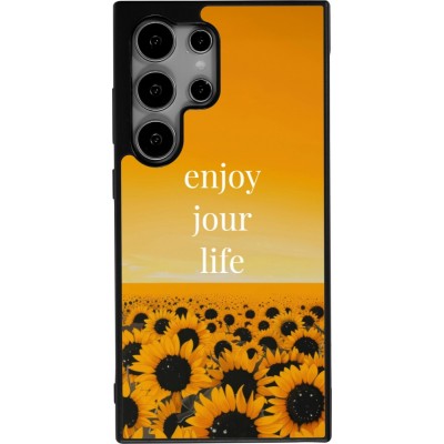 Samsung Galaxy S25 Ultra Case Hülle - Silikon schwarz Summer 2025 Enjoy your life