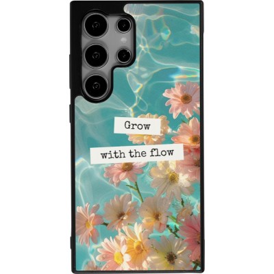 Samsung Galaxy S25 Ultra Case Hülle - Silikon schwarz Summer 2025 Grow with the flow