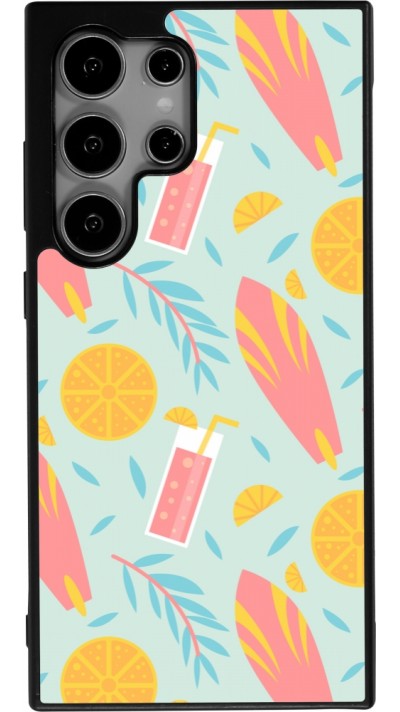 Coque Samsung Galaxy S25 Ultra - Silicone rigide noir Summer 2025 Pattern citron
