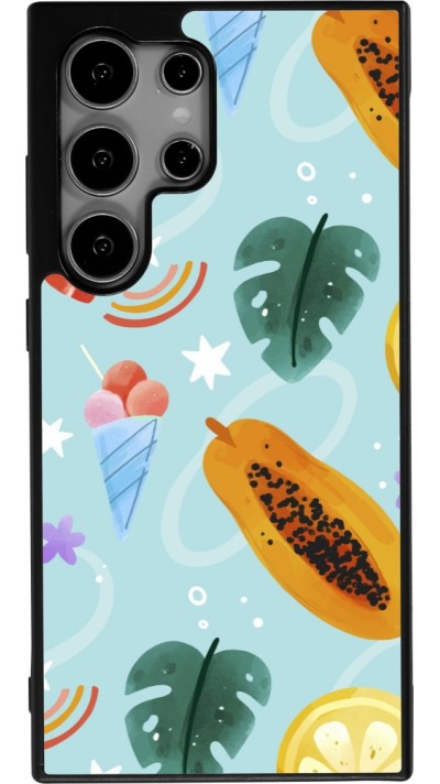 Coque Samsung Galaxy S25 Ultra - Silicone rigide noir Summer 2025 Pattern papaya