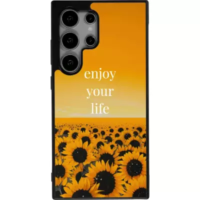 Samsung Galaxy S25 Ultra Case Hülle - Silikon schwarz Summer 2026 Enjoy your life