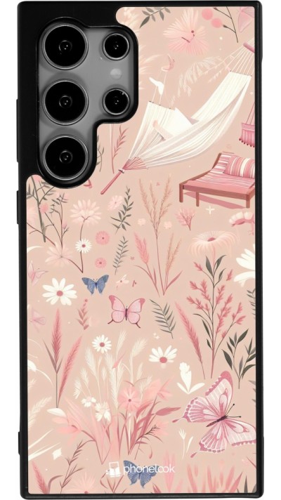 Samsung Galaxy S25 Ultra Case Hülle - Silikon schwarz Sommer Pastellmuster