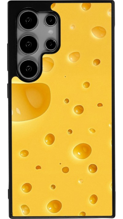 Samsung Galaxy S25 Ultra Case Hülle - Silikon schwarz  Nationalfeiertag Schweiz Cheese