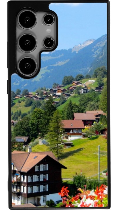 Samsung Galaxy S25 Ultra Case Hülle - Silikon schwarz  Nationalfeiertag Schweiz Landschaft