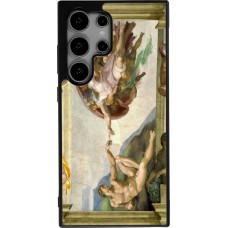 Coque Samsung Galaxy S25 Ultra - Silicone rigide noir Tableau art - La Création d’Adam - Michel-Ange