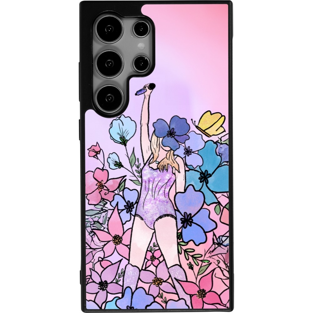 Coque Samsung Galaxy S25 Ultra - Silicone rigide noir Taylor Swift Sketch - Pink
