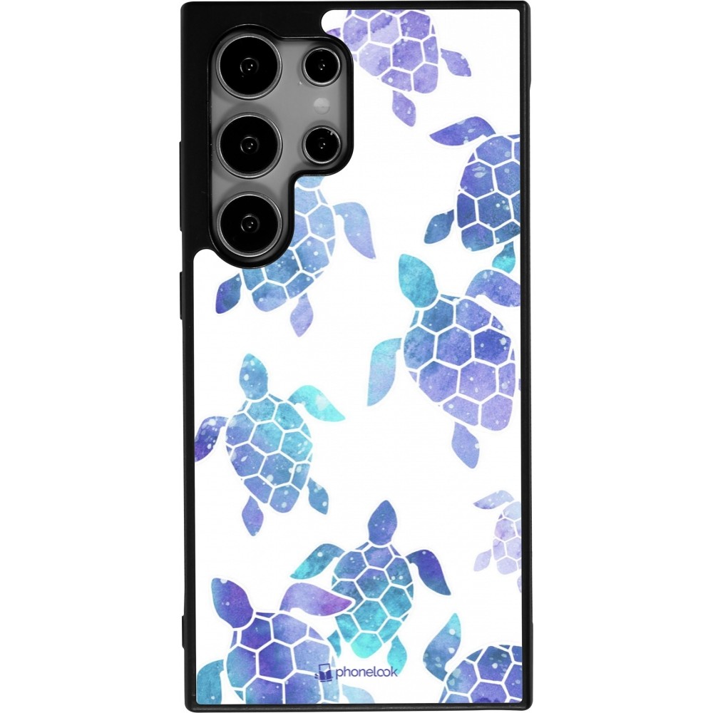 Coque Samsung Galaxy S25 Ultra - Silicone rigide noir Turtles pattern watercolor