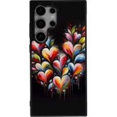 Samsung Galaxy S25 Ultra Case Hülle - Silikon schwarz Valentin 2024 Schwarzes Herz Abstrakt