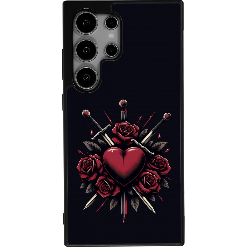 Samsung Galaxy S25 Ultra Case Hülle - Silikon schwarz Valentine 2024 gothic love
