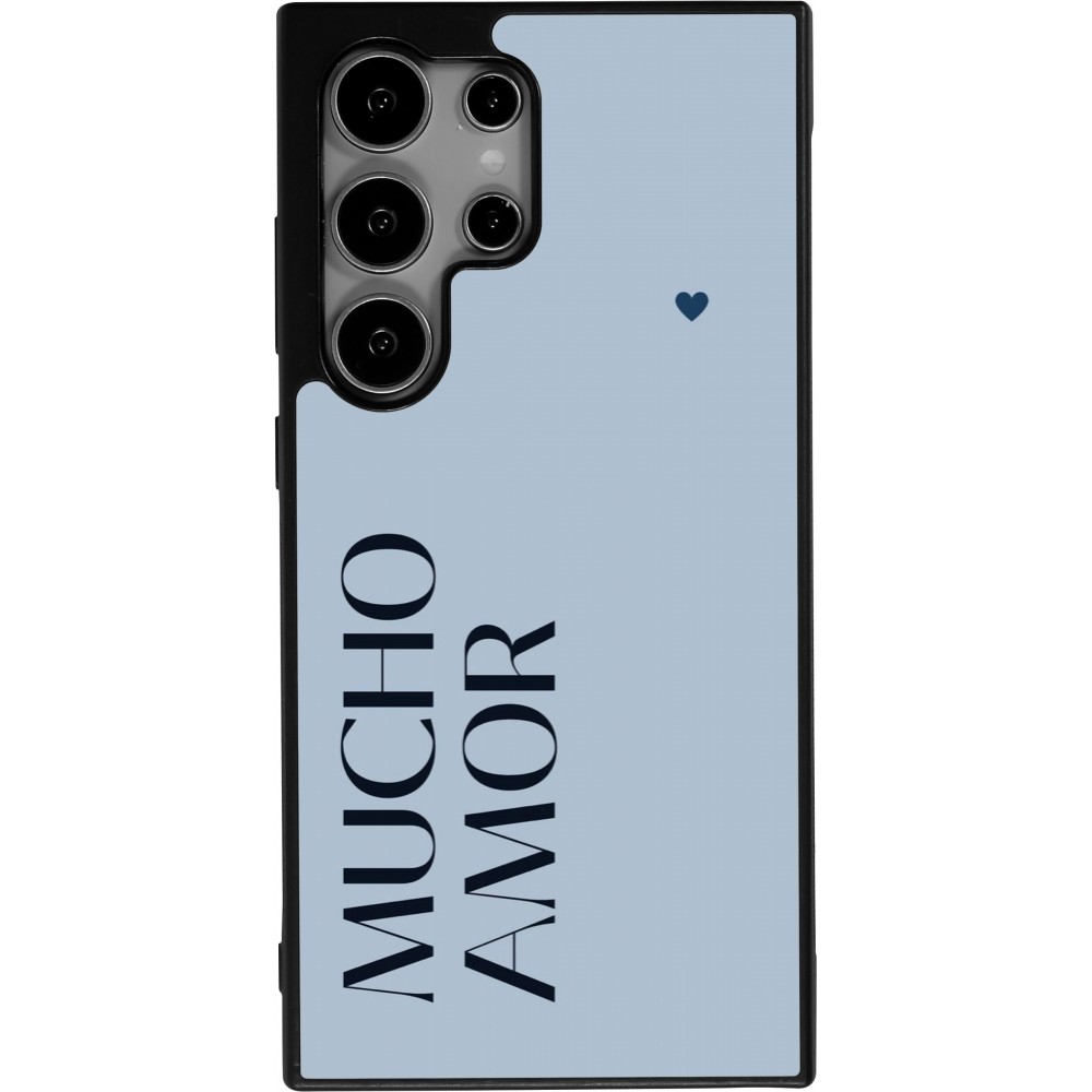 Samsung Galaxy S25 Ultra Case Hülle - Silikon schwarz Valentine 2024 mucho amor azul