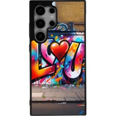 Coque Samsung Galaxy S25 Ultra - Silicone rigide noir Valentine 2025 Love U Tag
