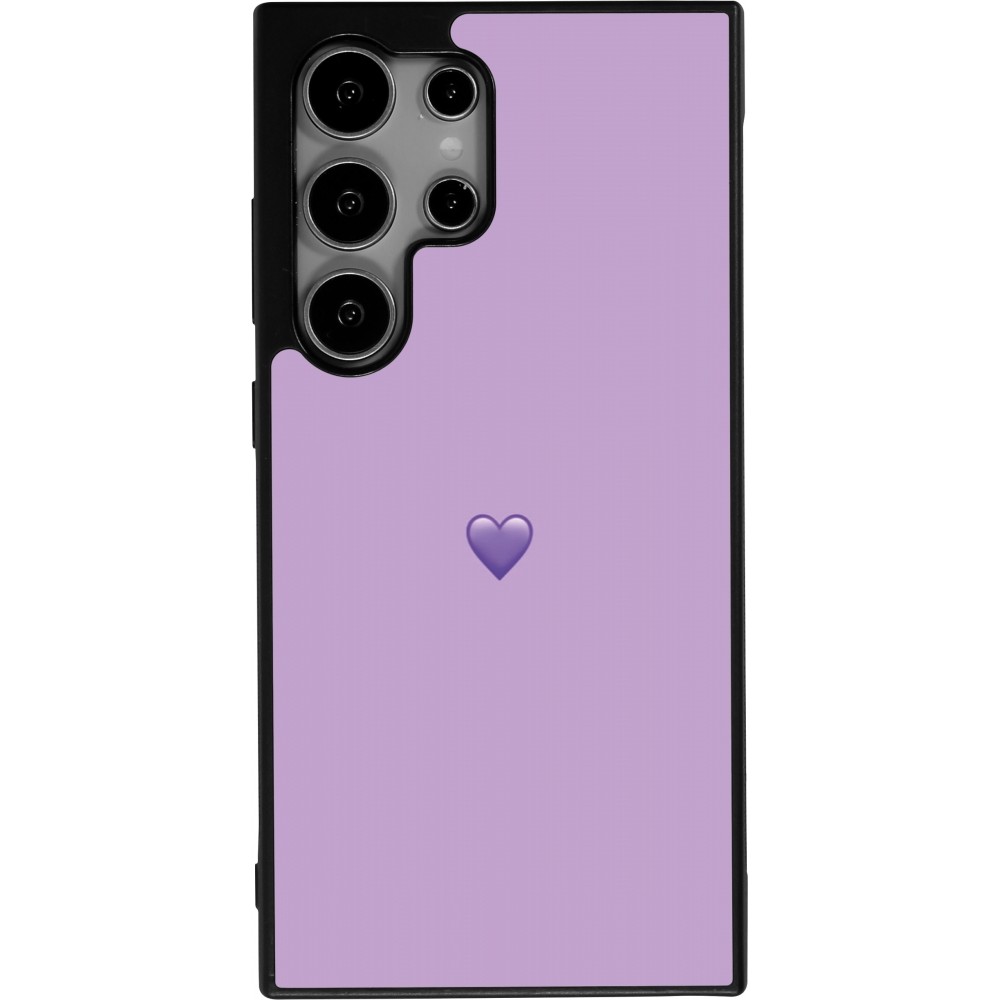 Coque Samsung Galaxy S25 Ultra - Silicone rigide noir Valentine 2023 purpule single heart