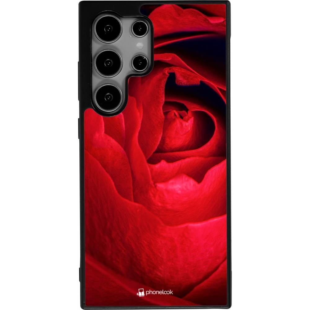Coque Samsung Galaxy S25 Ultra - Silicone rigide noir Valentine 2022 Rose