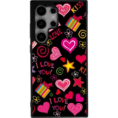 Samsung Galaxy S25 Ultra Case Hülle - Silikon schwarz Valentine 2023 love symbols