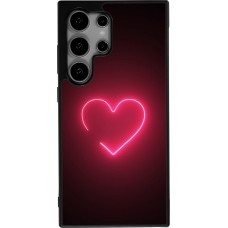 Coque Samsung Galaxy S25 Ultra - Silicone rigide noir Valentine 2023 single neon heart