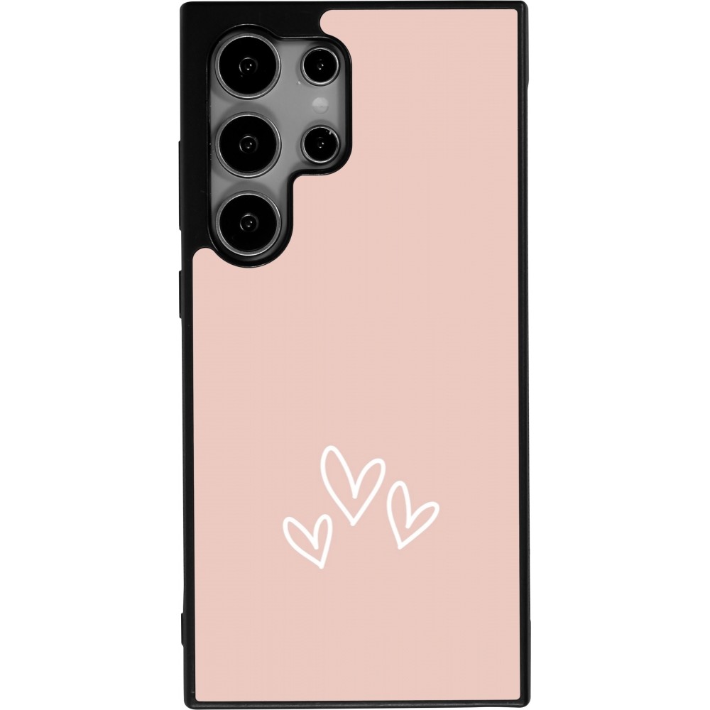 Coque Samsung Galaxy S25 Ultra - Silicone rigide noir Valentine 2023 three minimalist hearts