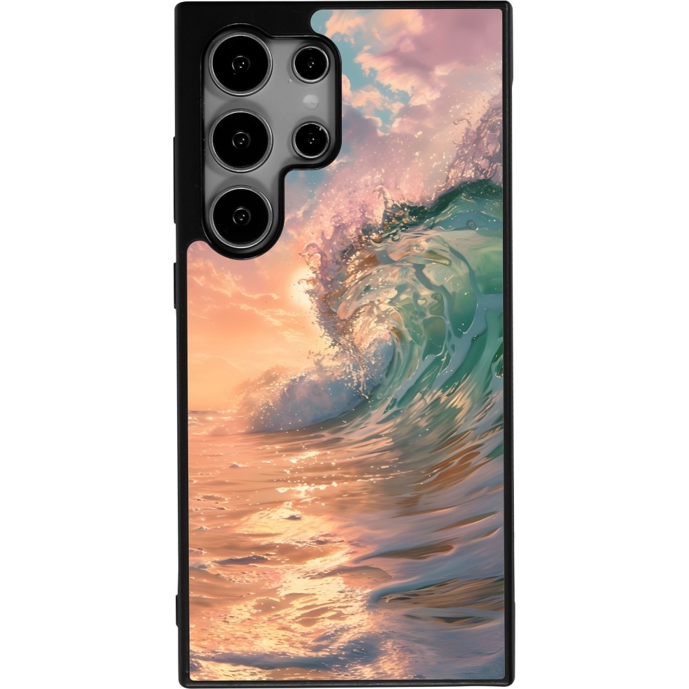 Samsung Galaxy S25 Ultra Case Hülle - Silikon schwarz Wave Sunset