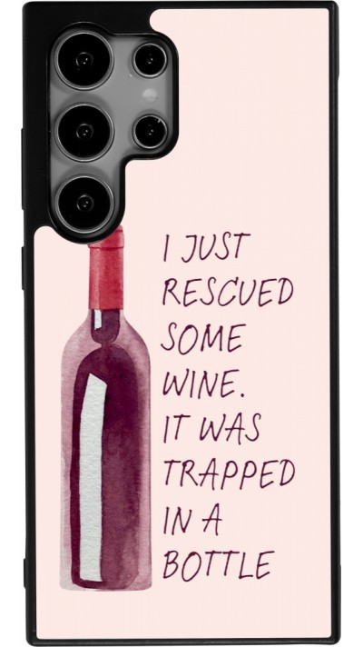 Coque Samsung Galaxy S25 Ultra - Silicone rigide noir I just rescued some wine