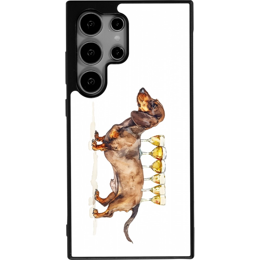Samsung Galaxy S25 Ultra Case Hülle - Silikon schwarz Wine Teckel