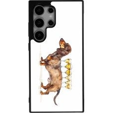 Samsung Galaxy S25 Ultra Case Hülle - Silikon schwarz Wine Teckel