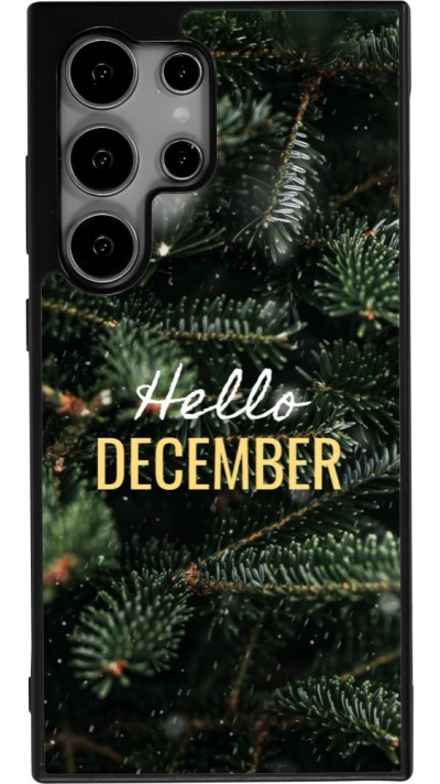 Coque Samsung Galaxy S25 Ultra - Silicone rigide noir Winter 25 Winter hello december