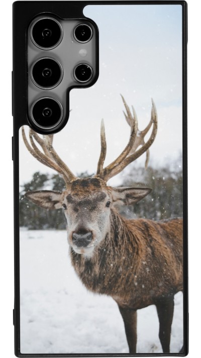 Coque Samsung Galaxy S25 Ultra - Silicone rigide noir Winter 25 Winter reindeer