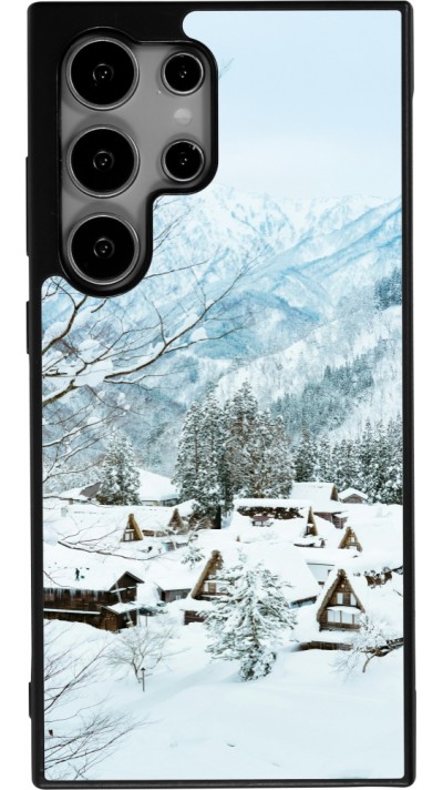 Coque Samsung Galaxy S25 Ultra - Silicone rigide noir Winter 25 Winter snowy landscape