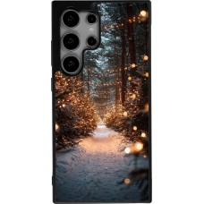 Coque Samsung Galaxy S25 Ultra - Silicone rigide noir Winter 25 Winter snowy road