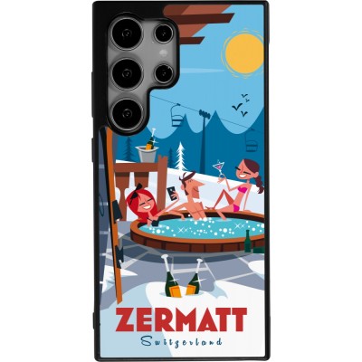 Coque Samsung Galaxy S25 Ultra - Silicone rigide noir Zermatt Mountain Jacuzzi