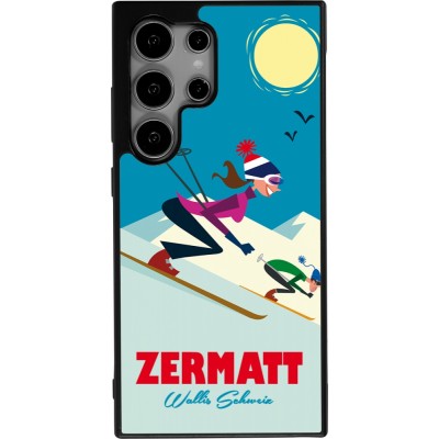 Coque Samsung Galaxy S25 Ultra - Silicone rigide noir Zermatt Ski Downhill